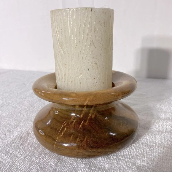 Vintage Oregon  Myrtlewood Pillar Candle Holder - Picture 3 of 12